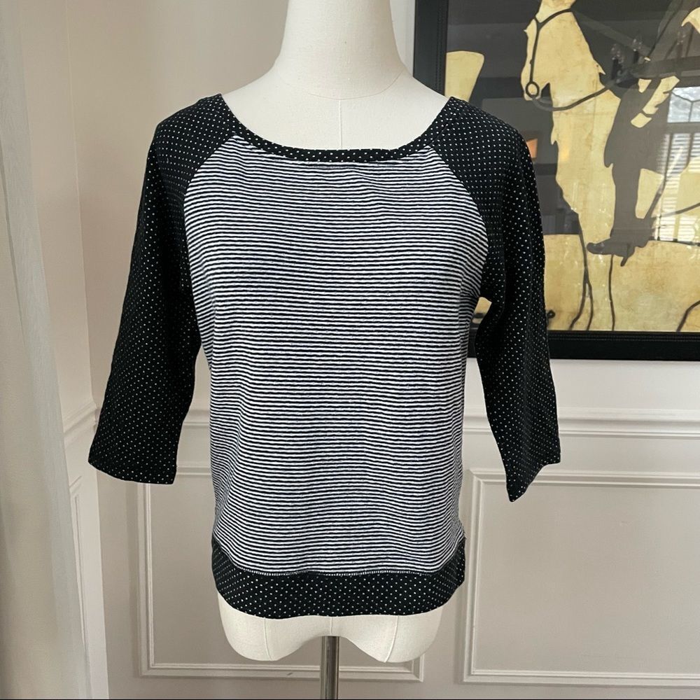 Betsey Johnson Cropped Stripe Polka Dot Top S